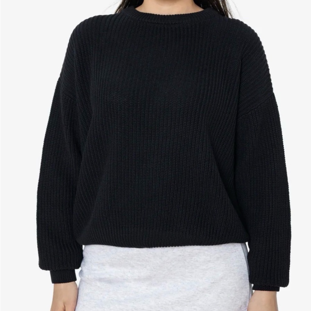 American Apparel Black Crew Neck Sweater